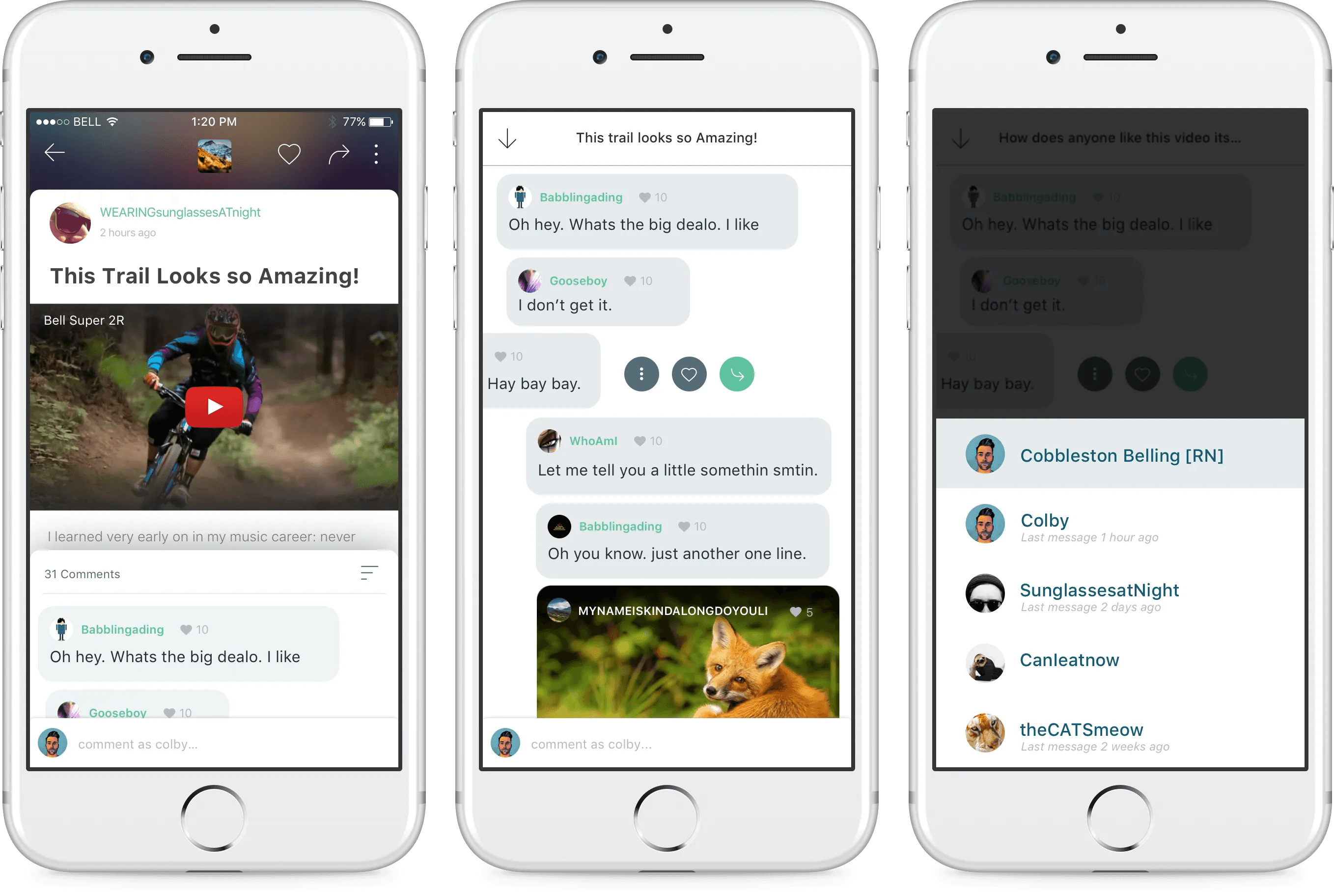 Imzy comment threads showing identity options including posting as anonymous