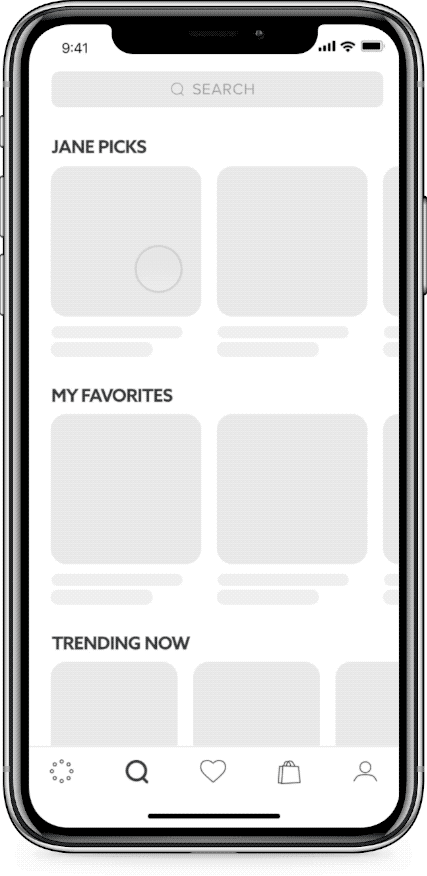 Animation of a long press on a deal card revealing explicit like and dislike feedback options
